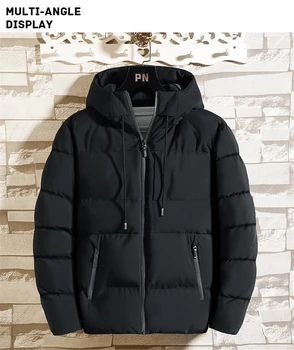Jakna sa pamučnom postavom Gospodo jesensko-zimske jakne 2021 Nova Casual odjeća Plus Veličina s kapuljačom Debeli topli parkovi Kaput muškarci dao02