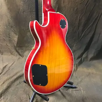 Klasična Ploča Na Red Cherrry Sunburst Zlatno Oprema Gitara Od Mahagonija Visoko Kvalitetan Proizvod Stvarne Slike Gitare