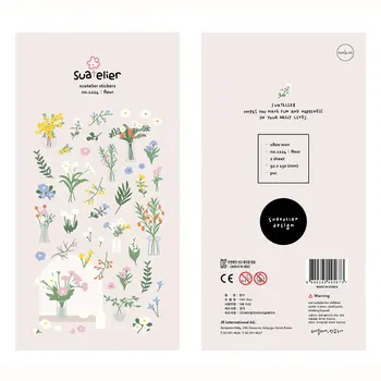Korejski Uvezene Brand Suatelier Buket od PVC Naljepnice za Scrapbooking Diy Vođenje Dnevnika Kancelarijski Naljepnice Estetski Slatki Poklon