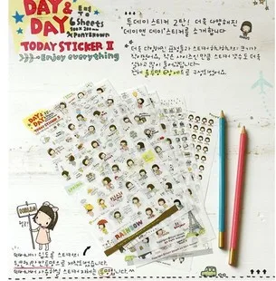 Korejski stil kreativna naljepnica slatka djevojka serije DIY Album za albume PVC naljepnica za pisanje dnevnika Telefon proizvodnja naljepnica dječji poklon album naljepnice