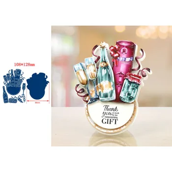 Kreativna čaše za vino Boca Šampanjca Za vina Marke za rezanje metala Papir za scrapbooking DIY Razglednice Obrt Otiskivanje Umrijeti Novi 2019