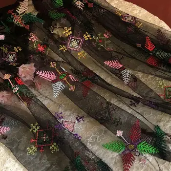 LASUI 3 metra Novi kvalitetan Šaren cvjetni vez cvjetne čipke tkanina etnički stil DIY haljina suknja Ukras odjeće X0705