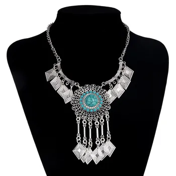 LOVBEAFAS Modne ogrlice i privjesci ogrlica sa Maxi Ogrlice Za žene Boem Veliki dragulj Crystal Kićanka Fin nakit