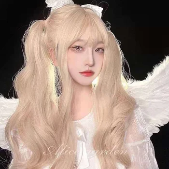 Lolita 70 cm duga Kovrčava Plava Омбре Otporna Šiške Slatka Večernje Sintetičkih Anime Cosplay Perika Kostime za Halloween za žene
