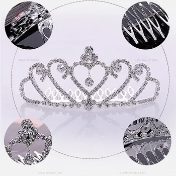 Luksuzna Srebrna Kruna Sa Štrasom Kraljica Vjenčanje Crown Svadbena Frizura Visokokvalitetna Tijara Vjenčanje Pribor Za Kosu
