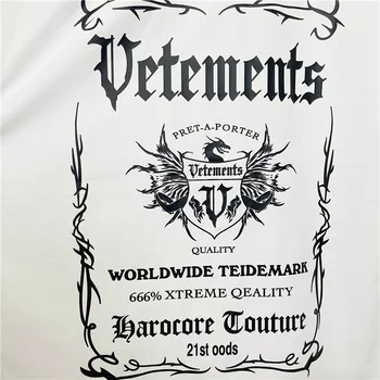 Majice s logom Vetements Za muškarce i žene je 1:1 Visoke kvalitete s dvosjekli grafički ispis Košulje Vetements Bluza VTM velike veličine