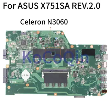 Matična ploča laptopa KoCoQin za ASUS X751SA X751S X751SJ X751SV Matična ploča REV.2.0 SR2KN Celeron N3060 testiran