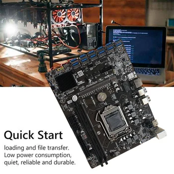 Matična ploča za майнинга B250C s ventilatorom RGB+procesor G4400 12 PCIE priključak GPU USB3.0 LGA1151 Podrška DDR4 ram-a DIMM za майнера BTC