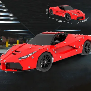 Metalne građevinske blokove sportski automobil Ferrari skupština legure bager robot sa sustavom napajanja igračku na daljinsko upravljanje
