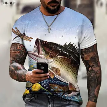 Muška majica s 3D Ispis Wild Ribolov, Dizajn S Okruglog Izreza, Potrebna Odjeća Za Prijatelje Ribolov, Casual Veličina S-5XL