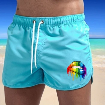 Muške ljetne kratke po cijeloj površini usana Teretana Sport Fitness Prozračna Sportske hlače na завязках Muške hlače plaža