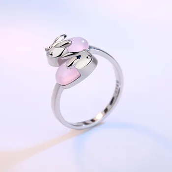 NEHZY 925 sterling srebra novi nakit otvoreni prsten visoke kvalitete ženska moda klasicni jednostavan slatka zec podesive veličine srebro prsten