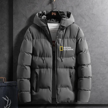 National Geographic Odjeća, Zimska jakna Muška Plus Size 4XL Topla jakna sa pamučnom postavom Kaput Svakodnevni muška jakna Ветровка M