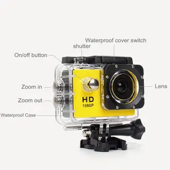 Nova Vodootporna Kamera HD 1080P 32 GB Sportski Akcijske Kamkorder na otvorenom Skladište Mini DV Kamera 12MP SJ4000 Za Gopro