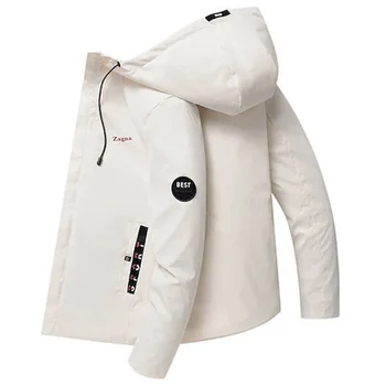 Nova baršun gusta topla jakna neutralni minimalizam i čiste boje korejski tanak s kapuljačom srednje dužine svakodnevni jakna muška jednostavna gornji dio kaput