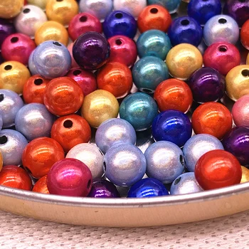Novi 6 mm 8 mm 3d Čudo Sija San Akril Okrugli Razuporne Perle za Izradu nakita DIY #13
