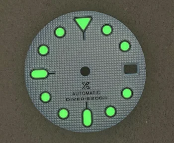 Novo! SKX 28,5 mm Zeleni Osvijetljeni Brojčanik s jedne datum za sat NH35/36 s logotipom S