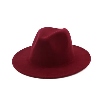 Običan jazz kape kauboj šešir za žene i muškarce zimska muška kapa crvene boje sa crnim шерстяным котелком na veliko