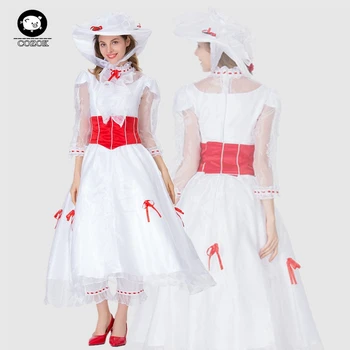 Odijelo Mary Poppins Odrasle Veličine s Crvenim Атласным Корсетным Haljinu Cosplay Odijelo