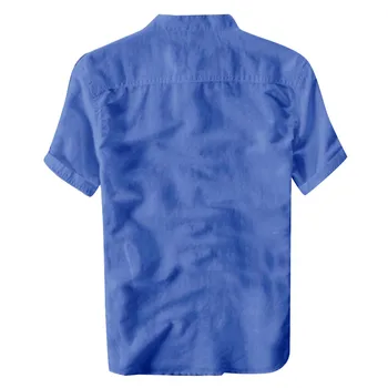 Pamučna posteljina muška majica je Cool Tanke prozračne majice Muške t-shirt kratki rukav na zakopčane 2021 Proljeće Ljeto Casual majica Za muškarce