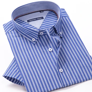 Plus Veličina XXL-12XL Muška pokrivač košulja kratkih rukava Godišnje Klasična Poslovna Svakodnevnica Slobodna košulju od čistog pamuka Muška branded odjeću
