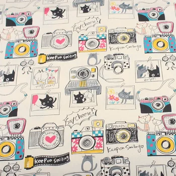 Pola metra uvozne pamučne tkanine, s po cijeloj površini crtani mačka, ručni rad DIY šarenilo haljina za dječje odjeće tkanina pamuk A586