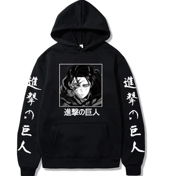 Popularni Anime Napada Div Hoodies Levi Аккерман Majica sa kapuljačom Dame Muški Unisex Slobodan pulover Proljetna moda odjeća