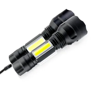 Prijenosni LED Svjetiljka T6 Vodootporan Taktička Lampa Visoke Snage Punjiva 4 Načina C8-COB LED Svjetiljka 18650 baterija