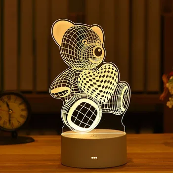 Romantična Ljubav 3D Akril Led žarulja za Dječji dom noćno svjetlo lampe za Rođendan Dekor Valentinovo Noćni lampe