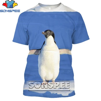 SONSPEE Arktički Pingvin Cool kreativno majicu s 3D ispis s okruglog izreza Udoban, moderno Casual men ' s kratkih rukava Slobodna ljetna muška