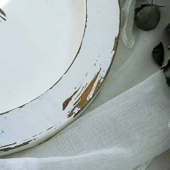SWEETGO drveni pladanj pladanj 46*32 cm ručni rad čaj pladanj bijele boje dekoracija stola za desert torta držač za šminkanje kava tanjur