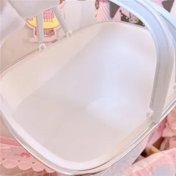 Sanrioed 30 cm x 20 cm x 23 cm Kawaii Cinnamoroll ABS Plastični Koš za pohranu Anime Košarica za kupovinu Velikog Kapaciteta Za pohranu svim vrstama stvari