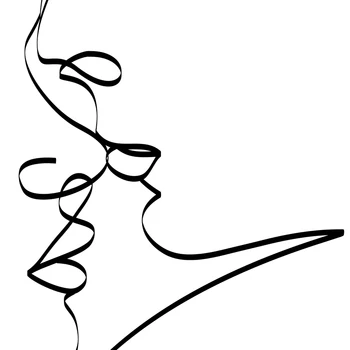 Sažetak Par Poljubac Linija Slika Ispis Ljubav Crno Bijeli Poster Romantični Pokloni Spavaća Soba Zid Umjetnost Platnu Slikarstvo Dekor