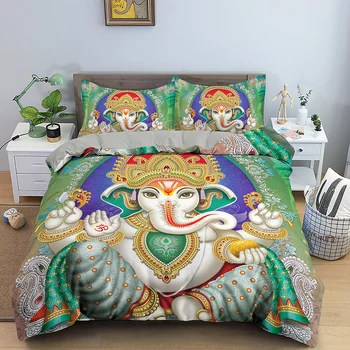 Setovi posteljinu Ganesh Luksuzni Šarene Mandala Deka Jednokrevetna Veličina 