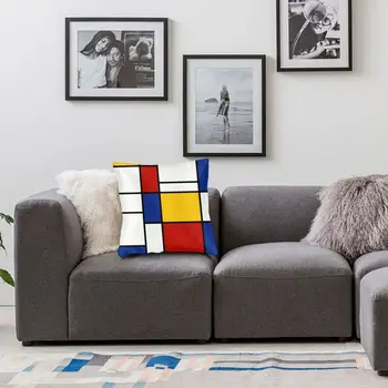Skandinavski Jastučnicu u stilu Mondrian Kauč Ukras Dnevnog boravka Geometrijski Moderni Trg jastučnicu Presvlaku za kauč 40x40