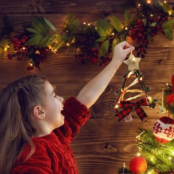 Sretan Božić LED Božićni Vijenac Glavni Dekorativna Vrata Vijenac Ukras Гирлянда Smještaj za ukras