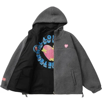 TEDSN Obrnuta zimska jakna Bilateralna kaput na munje 2021 Muškarci Žene Кашемировая Ulica odjeća odjeća Par Prigodna Korejski moda