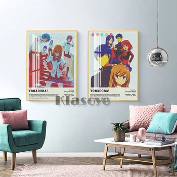 Toradora Vruće Manga Crtani film Print Art Poster Japan Anime Zidno Slikarstvo na platnu Dječja Soba Osnovna Samostalna Zbirka Otaku Poklon