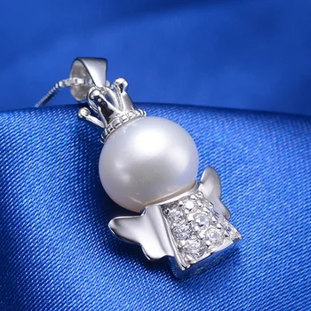 Trenutno se nalazi Prirodni Ogrlica od slatkovodnih bisera Za žene,Bijeli lanac od srebra 925 sterling s ovjesom od bisera, Fin nakit, Poklone Kćeri