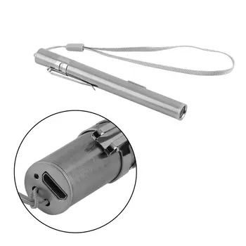 Ušteda energije Medicinski Zgodan Prijenosni USB-Punjiva Mini svjetiljka u obliku olovke Led Svjetiljka s kopčom od nehrđajućeg čelika