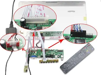 VGA AV LCD LED TV USB Kontroler ploča vozača zaslon za BT156GW01 V. 1/V6/VA 1366X768 komplet kabela kartice