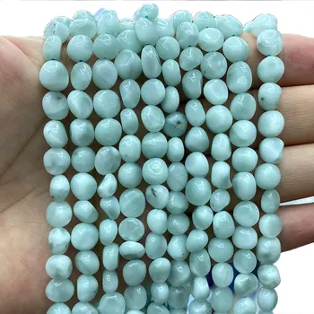 Veleprodaja AAA Prirodni Kamen Kina Ларимар Šljunka Razuporne Perle Za Izradu Nakita DIY Narukvica i Ogrlica 6-8, 8-10 mm