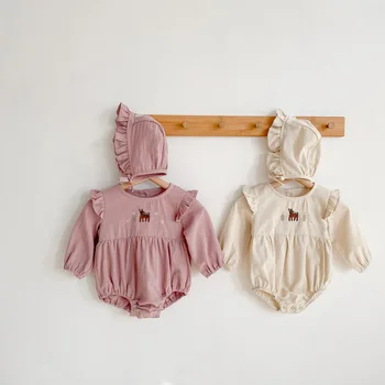 Vruće prodaju proljeće i jesen odjeće 2022 godine za bebe i djecu fin vezene dječje odjeće s dugim rukavima i ползунками