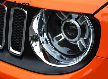Za Jeep Renegade-2019 ABS Kromirani Prednji upotreba svjetla Poklopac žarulje Obloge prednjih svjetala Okvir Ukrasi Naljepnice Pribor za slaganje automobila