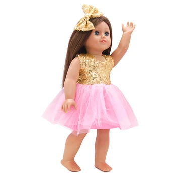 Šarene Šljokice Lutka Suknja Odjeća Odgovara Za 18 Cm Američka Haljina Lutka Sa Dodacima Za Kosu Za 43 cm, Novo Dijete Diy Lutke Djevojka Zona