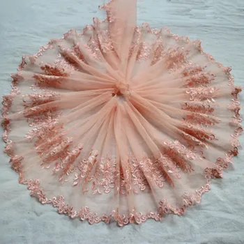 Širok 23 cm Visoke Kvalitete Rosea Mreže Cvijet cvjetne čipke završiti Vezene vrpce Raskošna suknja za ples odijelo DIY pribor 188A07