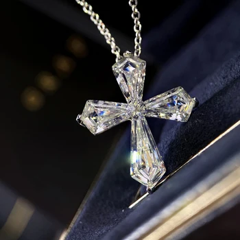 Ženske moderan minimalistički Srebrni nakit od Циркона s Križem Isusa, Kristalno ogrlica, Dizajnerski nakit poklon, prodaja na Veliko, Hot prodaja